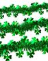 Grønt St. Patricks Glittergirlander med Trekløvere 3 meter