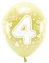 4 Tall - 6 stk Lys Metallisk Gull Tallballonger 33 cm - ECO Ballonger
