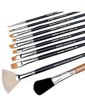 Stageline Golden Nylon Sminkborste/Pensel - 6 mm Vinklad Spets