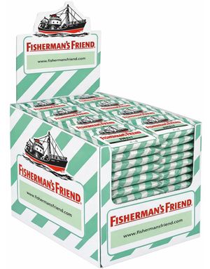 72 st Sockerfri Fisherman's Friend med Smak av Mint - Hela Lådan 1,8 kg