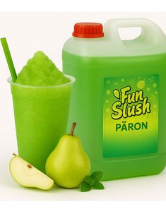 5 Liter Pære Slush-Konsentrat - 30 Liter Färdig Popz Fun Slush