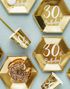 6 st Guldfärgade Hexagonala 30-årstallrikar 20 cm