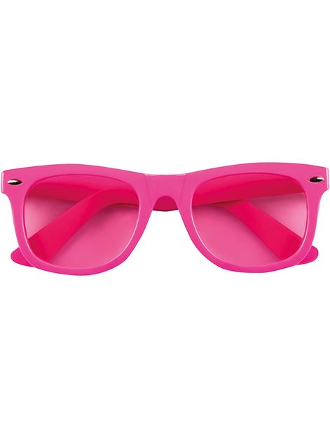 Neon Rosa Wayfarer Solglasögon med Rosa Glas