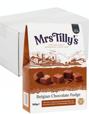 6 stk Mrs Tilly Belgian Chocolate Fudge / Myke Karameller m Belgisk Sjokolade - Hel Eske