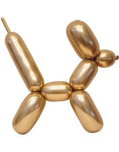 100 stk Glossy Gullfarget Figurballonger