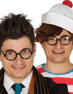 Svarta Runda Harry Potter Inspirerat Kostymglasögon med Klart Glas