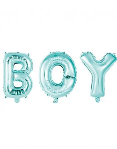 BOY - 3 stk Ljusblå Folieballonger 41 cm