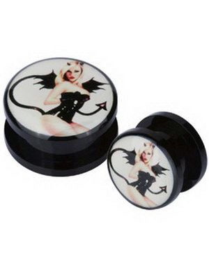 Black Devil Girl - Svart Piercing Plugg