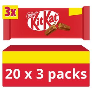 20 st 3-Pack KitKat 4 Fingers Choklad - Hela Lådan 2,49 kg