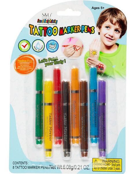 8 stk Tatoveringstusjer i Farger