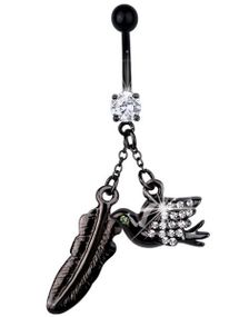 Dove & Feather - Svart Navelpiercing