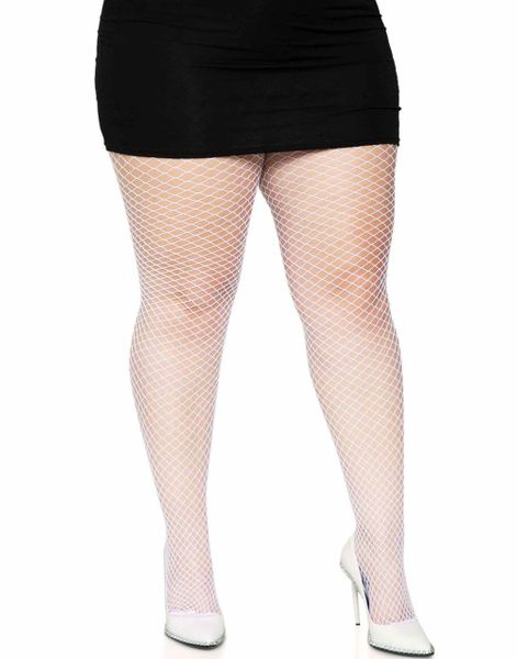 Lycra Vit Nätstrumpbyxa - Plus Size