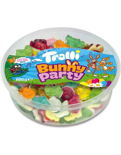 Trolli Bunny Party - Vingummi Formet som Kaniner med Fruktsmaker 600g
