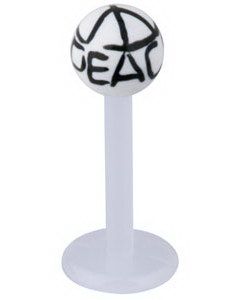 Labrett with Peace Mark - Vit/Svart