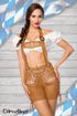 Bruna Lederhosen till Dam med Broderi och Fickor