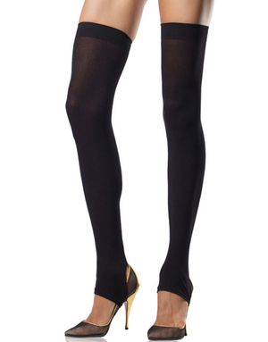 Stirrup Stockings - Svarta Strumpor med Kant under Foten