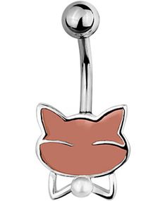 Kitten With Pearl Navelpiercing - Silverfärgad och Svart