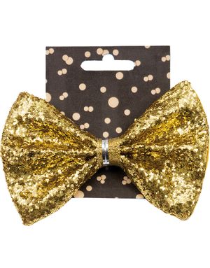 Guldfärgad Fluga med Glitter