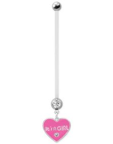 It's A Girl - Rosa Navelpiercing För Gravida