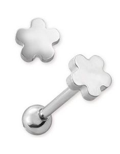 Tungpiercing med Blomformad Toppkula