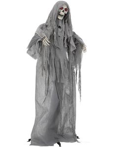 Grå Grim Reaper Dekorasjon med Lyd, Lys og Bevegelse 170 cm