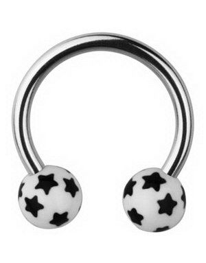 Stardom Ögonbrynspiercing - Vit - 1.2 x 10 mm