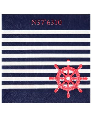 20 stk Stripete Maritime Servietter 33x33 cm
