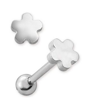 Tungpiercing med Blomformad Toppkula