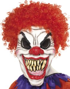 Nightmare Clown - Heltäckande Mask med Hår