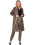 Leopardmønstret Kostyme Trenchcoat med Paljetter