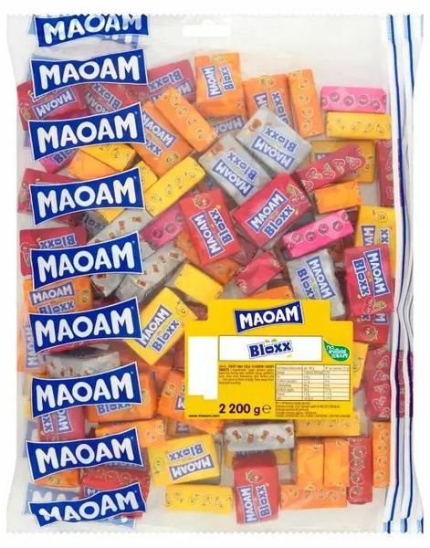 100 stk Haribo Maoam Bloxx-Karameller i en Stor Påse 2,2 kg