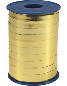 400 meter Guldfärgat Metallic Ballongsnöre / Presentband - Extra Bred 10 mm