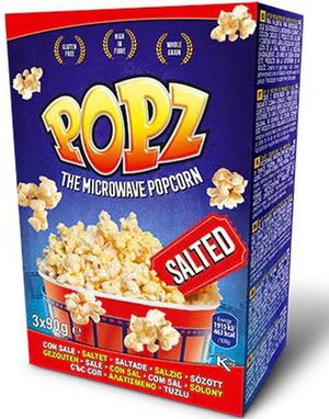 Popz Mikro-Popcorn med Salt - 3x90 Gram Popcorn