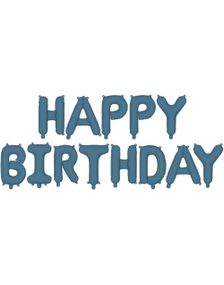 Marineblå Happy Birthday Folieballong - Banner 340x35cm 