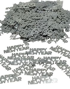 Silverfärgat Happy New Year Bordskonfetti