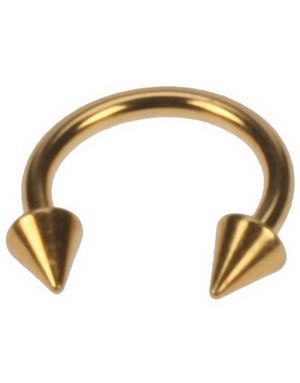 Rund Guldfärgad Ögonbrynspiercing med Spike Kulor - 1,2 x 8 mm