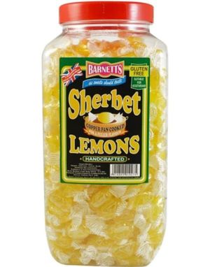 3 kg Barnetts Sherbet Lemons - Jättestor Ask med Citronsorbet Sötsaker