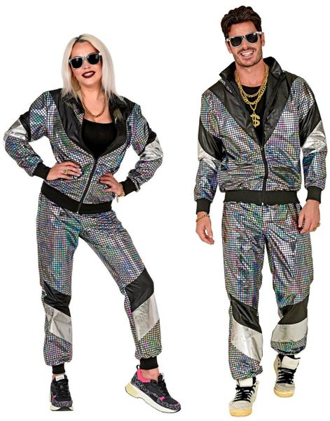 80-talls UV Glow Grilldress med Discokule-motiv til Voksen