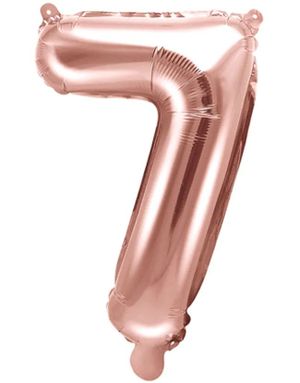 Talet 7 - Roséguldfärgad JUMBO Folieballong 86 cm