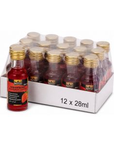 12 st NATCO Strawberry Flavouring Essence - Jordgubbsessens - Helt Paket 12x28 ml (India)