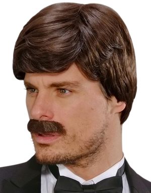 Brun George Deluxe Peruk - Kan Stylas!