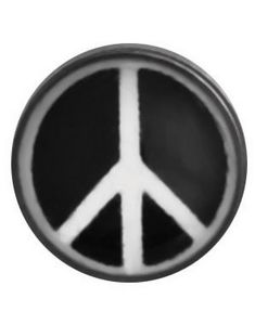 Peace Vit/Svart - Dermal Anchor 4 mm Kula med 1,2 mm gängor