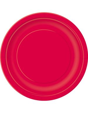 20 st Röda Små Papptallrikar 17 cm