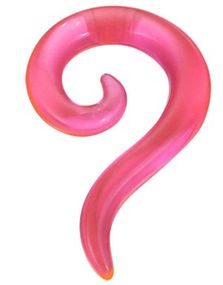 Rosa Curl Expander Örpiercing i Akryl 6 mm