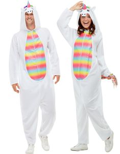Vit Enhörning Kigurumi Unisex Dräkt
