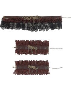 Steampunk Manschetter och Choker med Spetsar