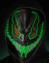 Svart Monstermaske med Grønt LED Lys