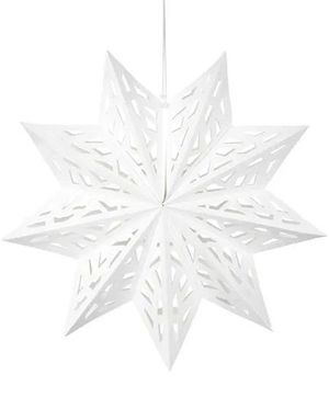 Hengende Stor Hvit Papir Stjerne 50 cm - Juledekorasjon