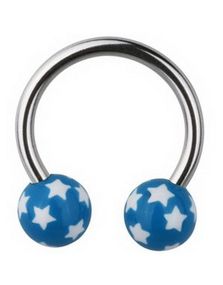 Stardom Ögonbrynspiercing - Blå - 1.2 x 10 mm