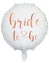 Bride to Be - Rund Hvit Folieballong med Rosegullfarget Tekst 45 cm